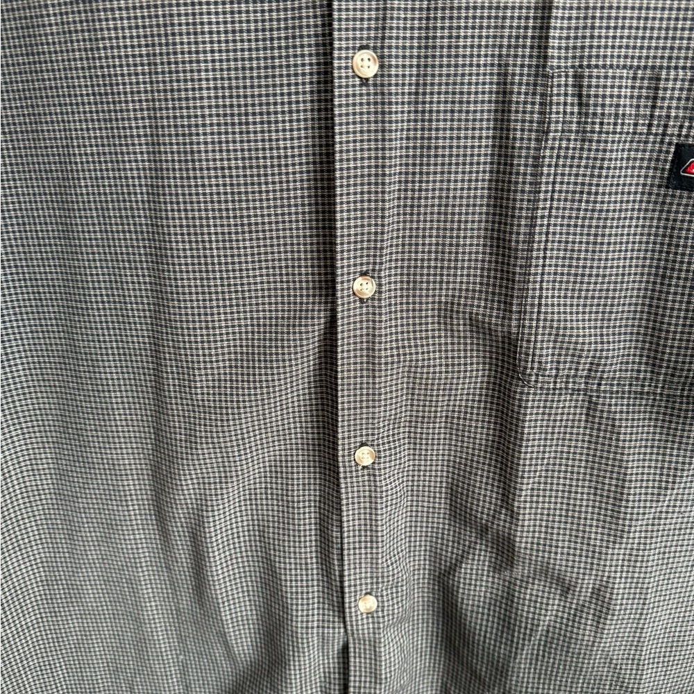Men’s Brown Dickies Microplaid Short Sleeve Gorpcore, Workmen’s Button Up Shirt - Picture 2 of 6